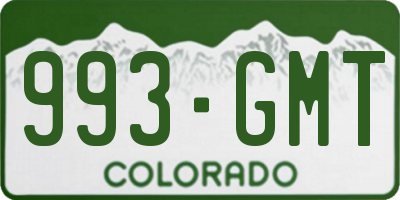 CO license plate 993GMT