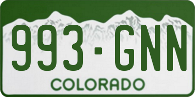 CO license plate 993GNN