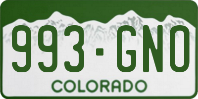 CO license plate 993GNO