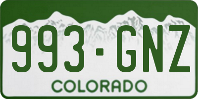 CO license plate 993GNZ