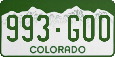 CO license plate 993GOO