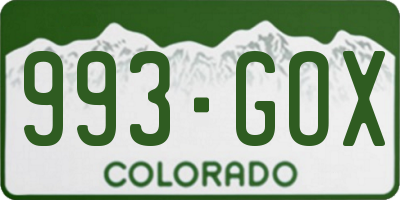 CO license plate 993GOX