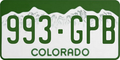CO license plate 993GPB