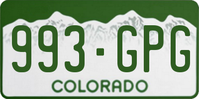 CO license plate 993GPG