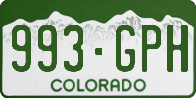 CO license plate 993GPH