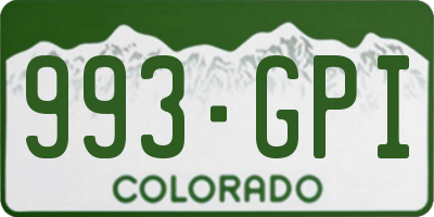 CO license plate 993GPI