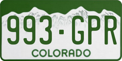 CO license plate 993GPR