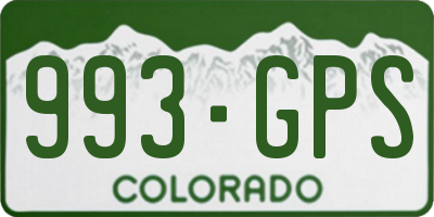 CO license plate 993GPS