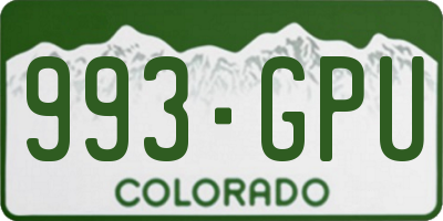 CO license plate 993GPU