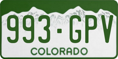 CO license plate 993GPV