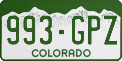 CO license plate 993GPZ