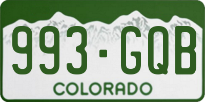 CO license plate 993GQB