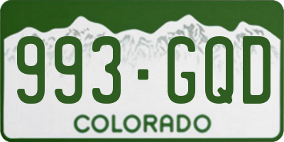 CO license plate 993GQD