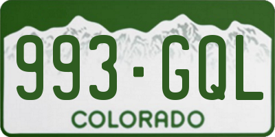 CO license plate 993GQL
