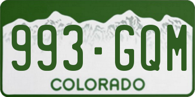 CO license plate 993GQM