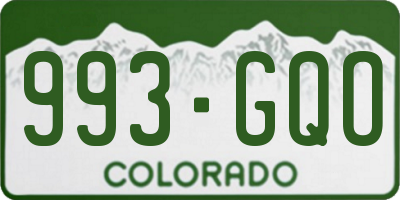 CO license plate 993GQO
