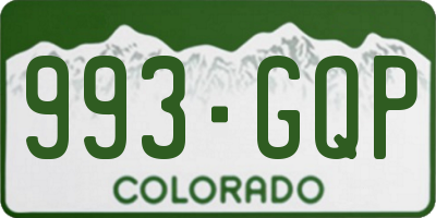 CO license plate 993GQP