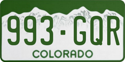 CO license plate 993GQR