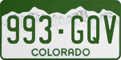 CO license plate 993GQV