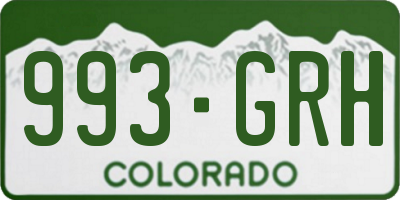 CO license plate 993GRH