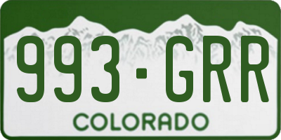 CO license plate 993GRR