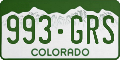 CO license plate 993GRS