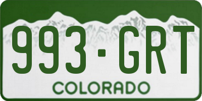 CO license plate 993GRT