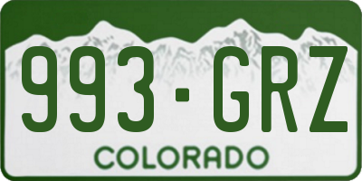 CO license plate 993GRZ