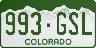 CO license plate 993GSL