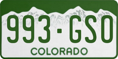 CO license plate 993GSO