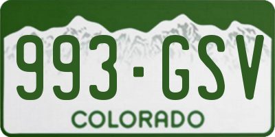CO license plate 993GSV