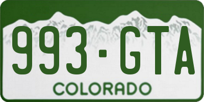 CO license plate 993GTA