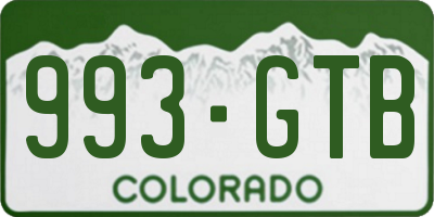 CO license plate 993GTB