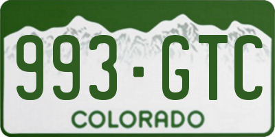 CO license plate 993GTC
