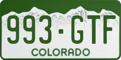 CO license plate 993GTF