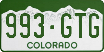 CO license plate 993GTG