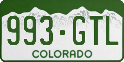 CO license plate 993GTL