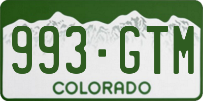 CO license plate 993GTM