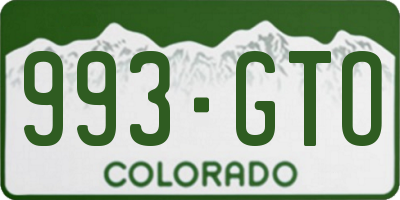 CO license plate 993GTO