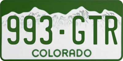 CO license plate 993GTR