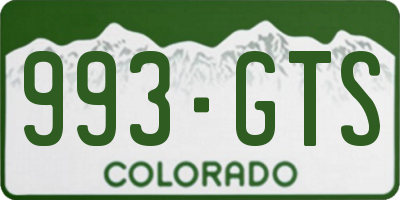 CO license plate 993GTS