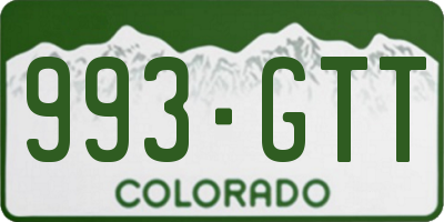 CO license plate 993GTT