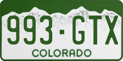 CO license plate 993GTX