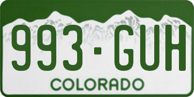 CO license plate 993GUH