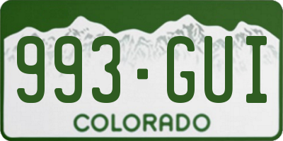 CO license plate 993GUI