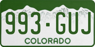 CO license plate 993GUJ