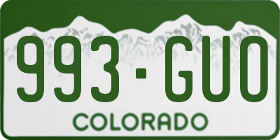 CO license plate 993GUO