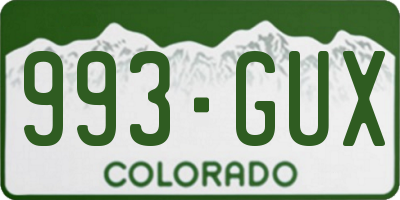 CO license plate 993GUX