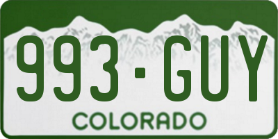 CO license plate 993GUY