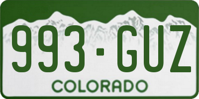 CO license plate 993GUZ